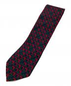 GUCCIグッチ）の古着「総柄シルクネクタイ」｜グリーン×レッド