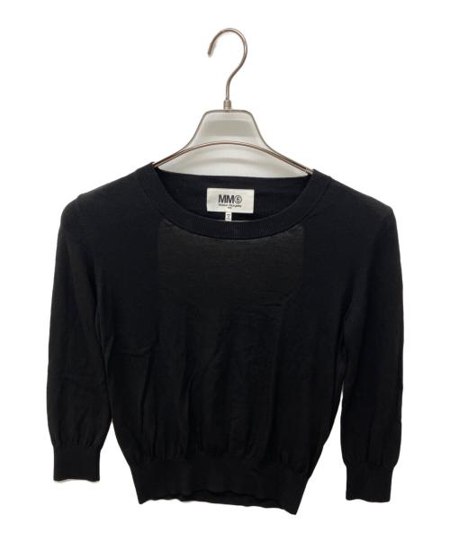 MM6 Maison Margiela（エムエムシックスメゾンマルジェラ）MM6 Maison Margiela (エムエムシックスメゾンマルジェラ) クルーネックニット ブラック サイズ:Sの古着・服飾アイテム