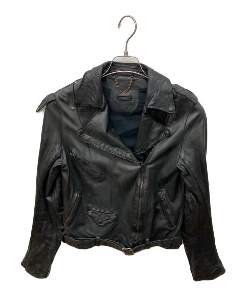 sisii（シシ）sisii (シシ) レザーライダースジャケット ブラック サイズ:Lの古着・服飾アイテム