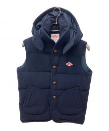 DANTON×BEAMS（ダントン×ビームス）の古着「ウールモッサダウンベスト」｜ネイビー