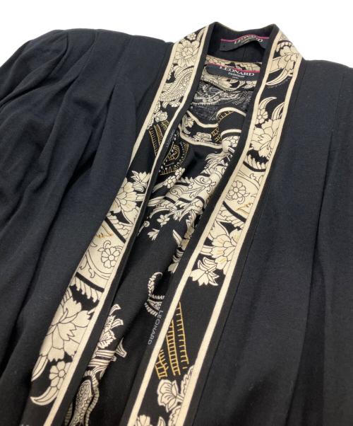 LEONARD FASHION（レオナールファッション）LEONARD FASHION (レオナールファッション) ウール×シルク総柄ワンピースセットアップ ブラック サイズ:Lの古着・服飾アイテム