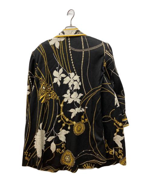 LEONARD FASHION（レオナールファッション）LEONARD FASHION (レオナールファッション) ウール×シルク総柄ワンピースセットアップ ブラック サイズ:11/LLの古着・服飾アイテム