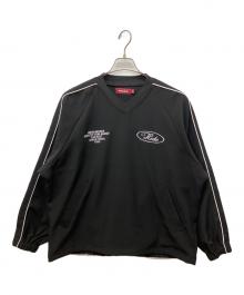 HIDE AND SEEK（ハイドアンドシーク）の古着「V Neck Track Jacket」｜ブラック