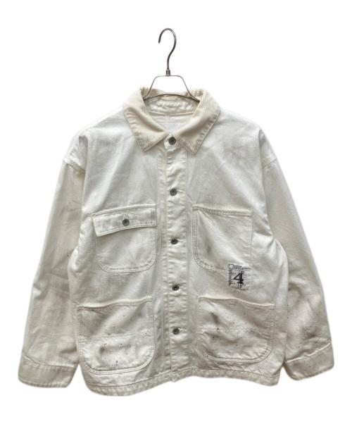 NEIGHBORHOOD（ネイバーフッド）NEIGHBORHOOD (ネイバーフッド) BW . WASHED COVERALL JACKET ホワイト サイズ:Mの古着・服飾アイテム