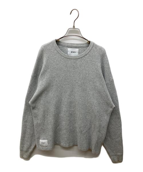 WTAPS（ダブルタップス）WTAPS (ダブルタップス) ワッフルクルーネックニット グレー サイズ:02の古着・服飾アイテム