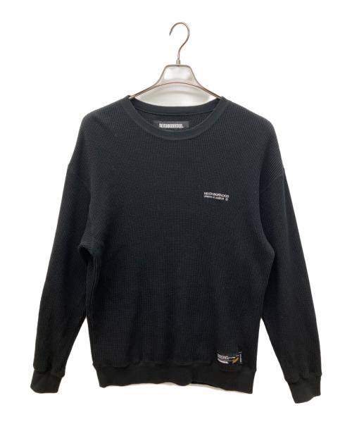 NEIGHBORHOOD（ネイバーフッド）NEIGHBORHOOD (ネイバーフッド) WAFFLE FABRIC CREWNECK LS-1 ブラック サイズ:Mの古着・服飾アイテム