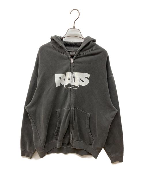 RATS（ラッツ）RATS (ラッツ) PIGMENT DYED ZIP HOODIE グレー サイズ:XLの古着・服飾アイテム