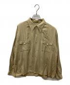 ‐‐）の古着「ヴィンテージレーヨンシャツ」｜ベージュ