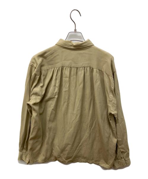 ‐（‐）‐ (‐) ヴィンテージレーヨンシャツ ベージュ サイズ:Lの古着・服飾アイテム