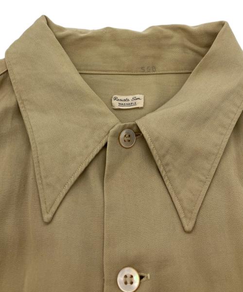 ‐（‐）‐ (‐) ヴィンテージレーヨンシャツ ベージュ サイズ:Lの古着・服飾アイテム