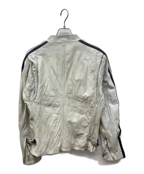 Schott（ショット）Schott (ショット) クラシックレーサーレザージャケット ホワイト サイズ:Lの古着・服飾アイテム