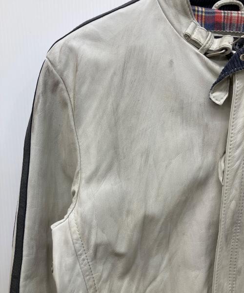 Schott（ショット）Schott (ショット) クラシックレーサーレザージャケット ホワイト サイズ:Lの古着・服飾アイテム