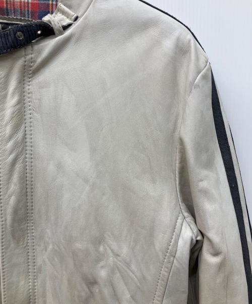Schott（ショット）Schott (ショット) クラシックレーサーレザージャケット ホワイト サイズ:Lの古着・服飾アイテム