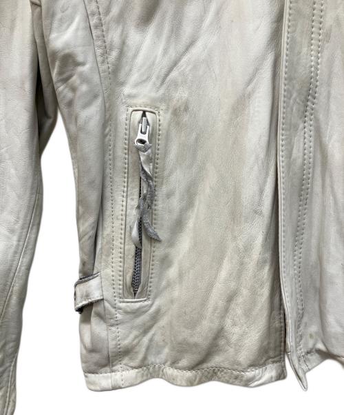 Schott（ショット）Schott (ショット) クラシックレーサーレザージャケット ホワイト サイズ:Lの古着・服飾アイテム