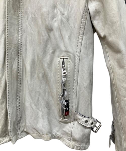 Schott（ショット）Schott (ショット) クラシックレーサーレザージャケット ホワイト サイズ:Lの古着・服飾アイテム