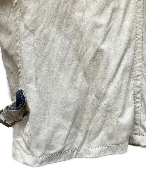 Schott（ショット）Schott (ショット) クラシックレーサーレザージャケット ホワイト サイズ:Lの古着・服飾アイテム