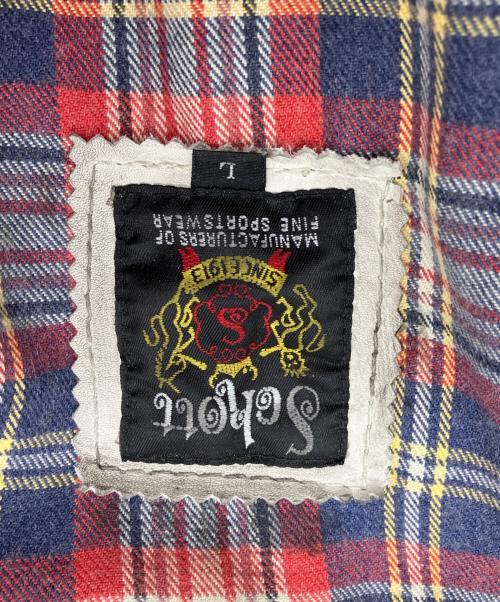 Schott（ショット）Schott (ショット) クラシックレーサーレザージャケット ホワイト サイズ:Lの古着・服飾アイテム