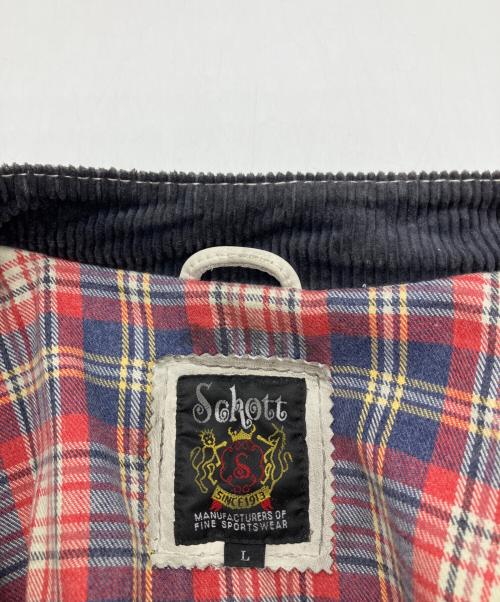 Schott（ショット）Schott (ショット) クラシックレーサーレザージャケット ホワイト サイズ:Lの古着・服飾アイテム