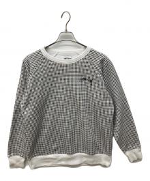 stussy（ステューシー）の古着「ギンガムチェックスウェット」｜ホワイト×ブラック