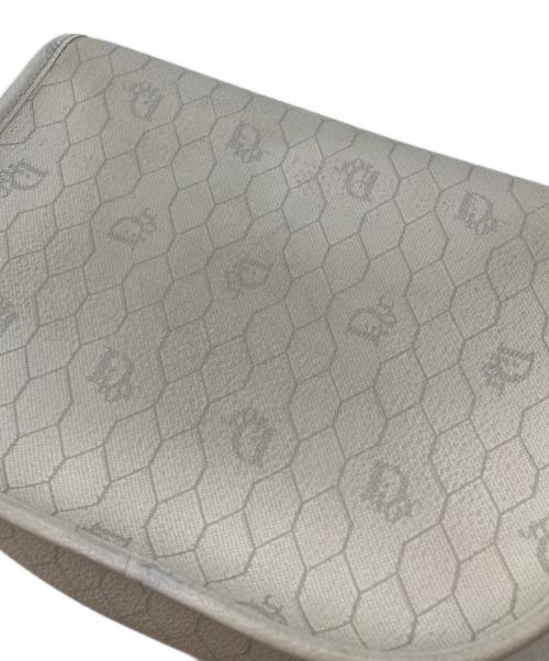 Christian Dior（クリスチャン ディオール）Christian Dior (クリスチャン ディオール) ハニカムショルダーバッグ ホワイト×グレーの古着・服飾アイテム