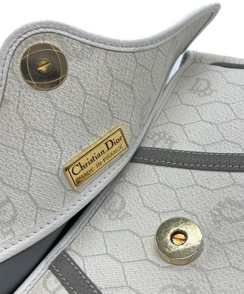 Christian Dior（クリスチャン ディオール）Christian Dior (クリスチャン ディオール) ハニカムショルダーバッグ ホワイト×グレーの古着・服飾アイテム