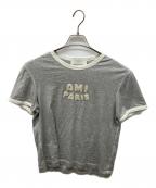 AMI Alexandre Mattiussiアミアレクサンドルマテュッシ）の古着「ニットパッチロゴTシャツ」｜グレー