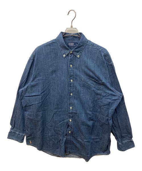 POLO RALPH LAUREN（ポロ・ラルフローレン）POLO RALPH LAUREN (ポロ・ラルフローレン) デニムボタンダウンシャツ インディゴ サイズ:Lの古着・服飾アイテム
