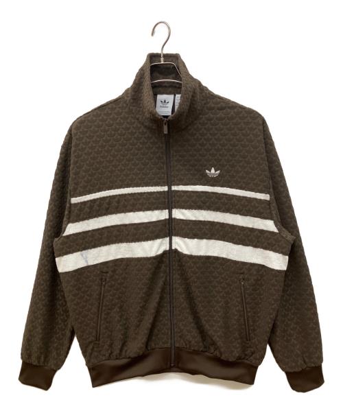 adidas（アディダス）adidas (アディダス) モノグラムトラックトップ ブラウン サイズ:2XLの古着・服飾アイテム