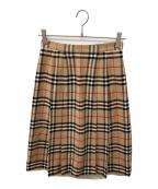 Burberry'sバーバリーズ）の古着「ノバチェックウールスカート」｜ベージュ