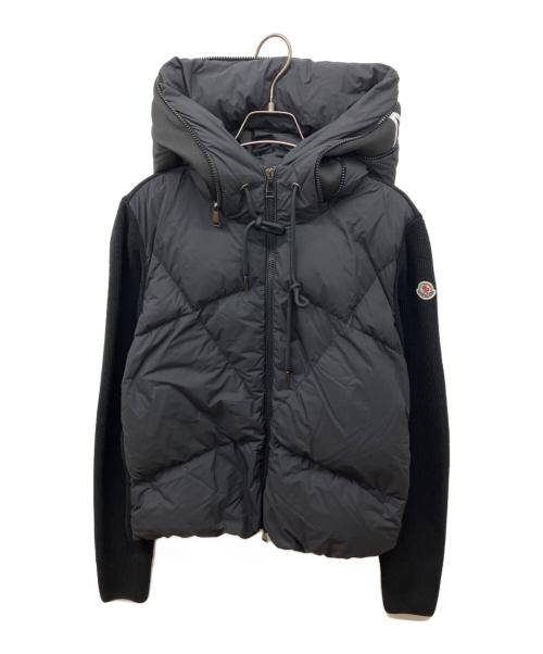 MONCLER（モンクレール）MONCLER (モンクレール) CARDIGAN TRICOT カーディガンジップアップニット切替ダウンジャケット ブラック サイズ:Sの古着・服飾アイテム
