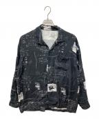 Porter Classicポータークラシック）の古着「アロハロングシャツ」｜ブラック