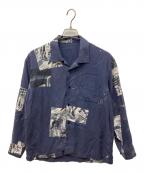 Porter Classicポータークラシック）の古着「アロハロングシャツ」｜ネイビー