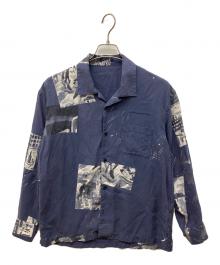 Porter Classic（ポータークラシック）の古着「アロハロングシャツ」｜ネイビー