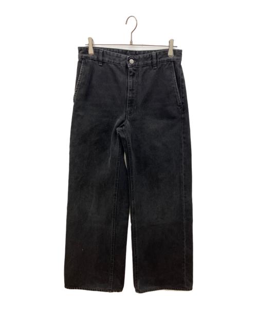 MM6 Maison Margiela（エムエムシックスメゾンマルジェラ）MM6 Maison Margiela (エムエムシックスメゾンマルジェラ) ブラックデニム・ストレートジーンズ デニムパンツ ブラック サイズ:73.5cm (W29)の古着・服飾アイテム
