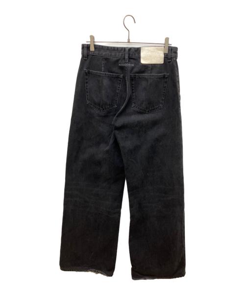 MM6 Maison Margiela（エムエムシックスメゾンマルジェラ）MM6 Maison Margiela (エムエムシックスメゾンマルジェラ) ブラックデニム・ストレートジーンズ デニムパンツ ブラック サイズ:73.5cm (W29)の古着・服飾アイテム