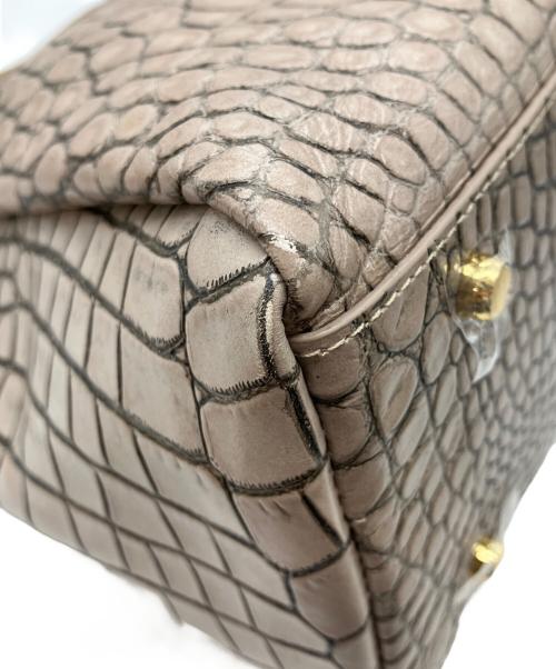 LEATHER JEWELS（レザージュエルズ）LEATHER JEWELS (レザージュエルズ) クロコ型押し2WAYショルダーバッグ ベージュの古着・服飾アイテム