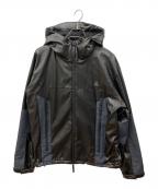 MAGIC STICKマジックスティック）の古着「SYNTHETIC LEATHER MOUNTAIN PARKA　シンセティックレザーマウンテンパーカ　フェイクレザージャケット」｜ブラック