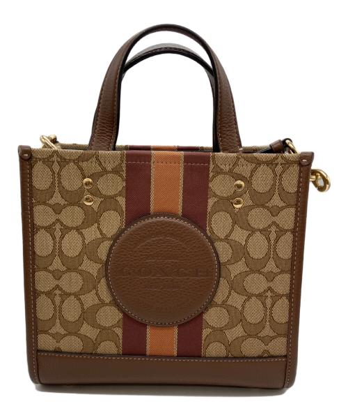 COACH（コーチ）COACH (コーチ) デンプシー トート 22 シグネチャー　2WAYショルダーバッグ ブラウンの古着・服飾アイテム