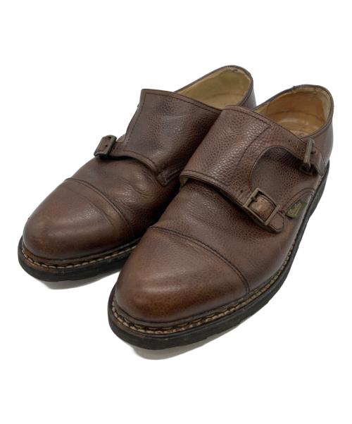 PARABOOT（パラブーツ）PARABOOT (パラブーツ) ダブルモンクストラップシューズ ブラウン サイズ:8の古着・服飾アイテム