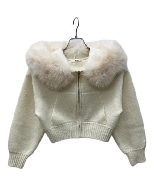 Snidel（スナイデル）Snidel (スナイデル) ファーフードパーカー アイボリーの古着・服飾アイテム