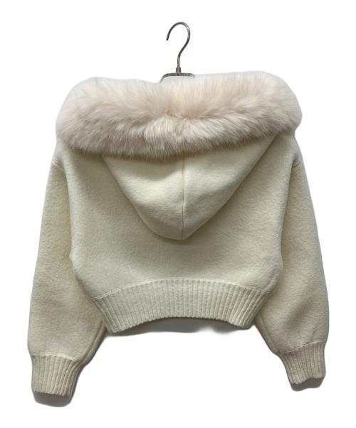 Snidel（スナイデル）Snidel (スナイデル) ファーフードパーカー アイボリーの古着・服飾アイテム