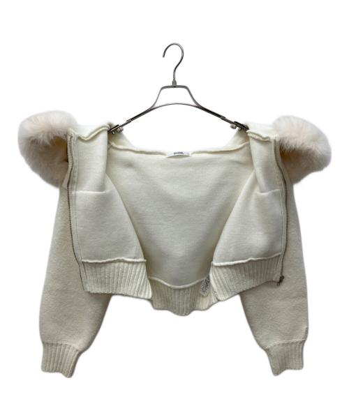 Snidel（スナイデル）Snidel (スナイデル) ファーフードパーカー アイボリーの古着・服飾アイテム