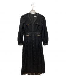 HER LIP TO（ハーリップトゥ）の古着「Nottingham Lace Long Dress」｜ブラック