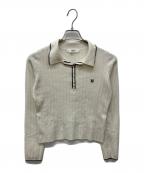 HER LIP TOハーリップトゥ）の古着「Pique Polo Knit Top」｜ホワイト