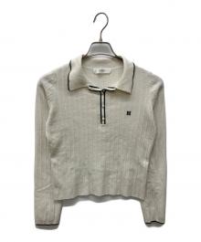 HER LIP TO（ハーリップトゥ）の古着「Pique Polo Knit Top」｜ホワイト