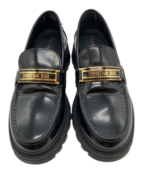 Christian Dior（クリスチャン ディオール）Christian Dior (クリスチャン ディオール) DIOR CODE ディオール コード ローファー ブラック サイズ:37 1/2の古着・服飾アイテム
