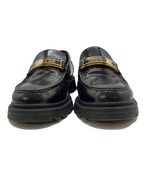 Christian Dior（クリスチャン ディオール）Christian Dior (クリスチャン ディオール) DIOR CODE ディオール コード ローファー ブラック サイズ:37 1/2の古着・服飾アイテム