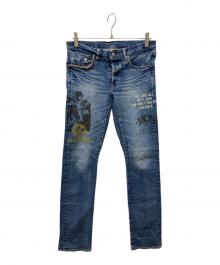 Hysteric Glamour（ヒステリックグラマー）の古着「MC5 GUITAR ARMY スタッズデニムパンツ」｜インディゴ