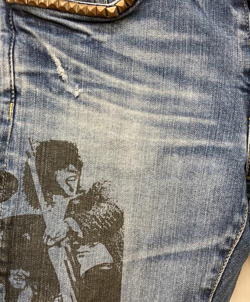 Hysteric Glamour（ヒステリックグラマー）Hysteric Glamour (ヒステリックグラマー) MC5 GUITAR ARMY スタッズデニムパンツ インディゴ サイズ:30の古着・服飾アイテム