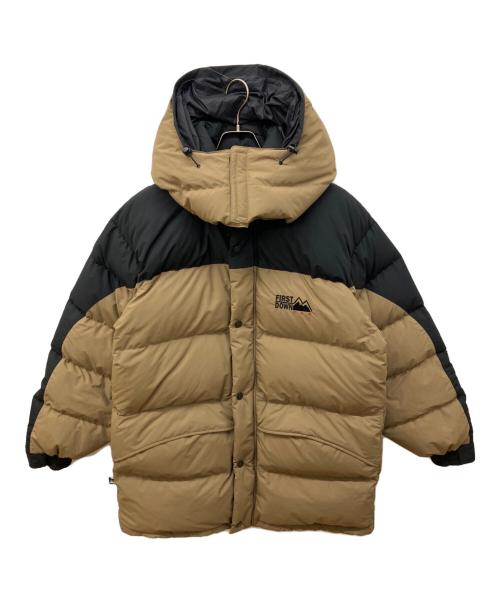 FIRST DOWN（ファーストダウン）FIRST DOWN (ファーストダウン) ロングダウン フーディジャケット ブラウン サイズ:Mの古着・服飾アイテム